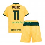 Camisolas de futebol AC Milan Christian Pulisic 11 Criança Equipamento 3ª 2025/26 Manga Curta